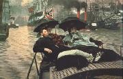James Tissot The Thames (nn01) oil on canvas